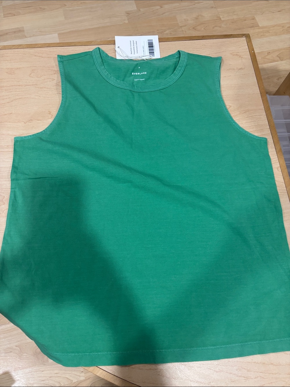 Everlane Kids Bright Green Sleeveless Cotton Tank